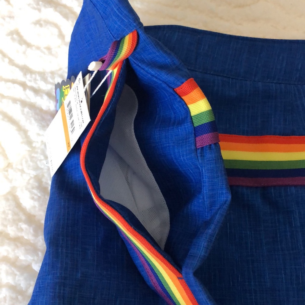 Original Penguin Blue Rainbow Pride Short Swim Trunks Bloomingdale’s Exclusive - Picture 12 of 15